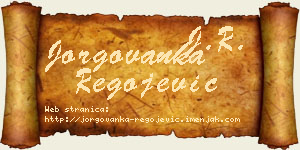 Jorgovanka Regojević vizit kartica